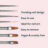 Mylee Brush For Gel Nail Art & Polish Application, 7 Designs, Oval, Angled, Ombre, Fine, Professional Quality Manicure Painting Tool, Liner Drawing Pen, for Home & Salon Use