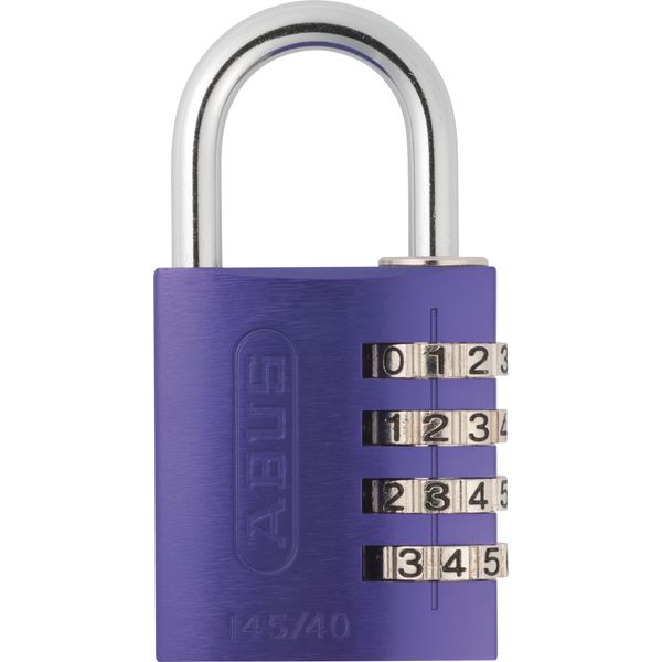 ABUS Combination Lock 145/40 Purple - Luggage Lock, Locker Lock and Much More. - Aluminium Padlock - Individually Adjustable Numerical Code - ABUS Security Level 4