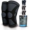 Gemschest 2 Pack Knee Support - Knee Compression Sleeves for Men & Women, Knee Brace for Working Out, Running, Basketball, Gym, Weightlifting, Workout, for Arthritis Joint Pain Relief Size L