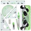 DY.2ten 7 Pcs Geometry Set, Protractor and Compass Set, Math Drawing Set, Geometry Compass Sets, Math Kit Including Ruler, Protractor, Compass, Eraser, Lead Refills and Pencil Case for School