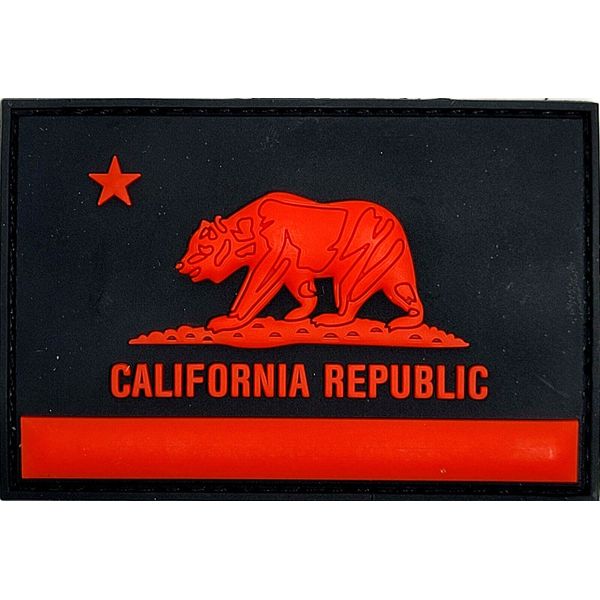 California Republic  Rubber Tactical Hook  Patch    BLACK OPS RED