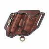 Leather EDC Multitool Pouch Flashlight Holder Knife Sheath Belt Holster-TOURBON