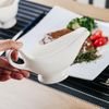White Porcelain Gravy Sauce Boat Container Plate Tableware