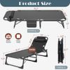 Begonia.K Rollaway Bed Portable Folding Bed Cot with Black Mat Heavy Duty Bed
