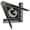 Masonic Logo Embroidered Iron On / Sew On Patch, Black and White