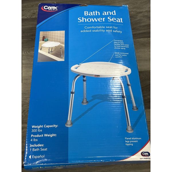 QTY = 4: Carex Health Brands Adjustable Bath & Shower Seat, B65000, 023601026507