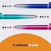 BIC 4 Colours Gradient Smooth Ink Retractable Multicoloured Ball Pen Pack of 5
