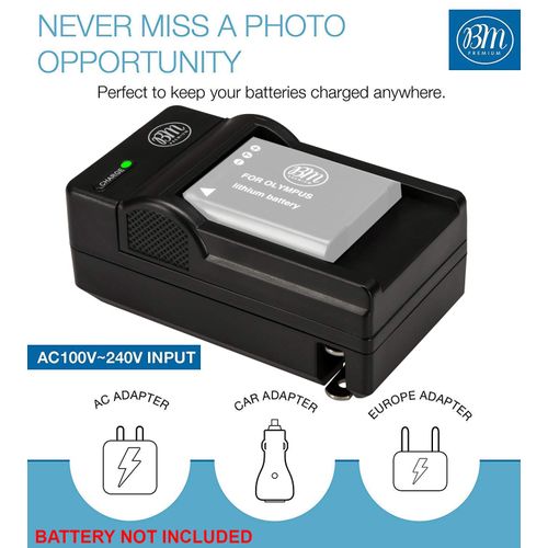 BM Premium LI-42B Battery Charger for Olympus Stylus 1040, 1050W, 1060, 1070, 1200, 7000, 7010, 7020, 7030, 7040, Tough 3000, TG-310, TG-320, VR310, VR320, VR330 Digital Camera