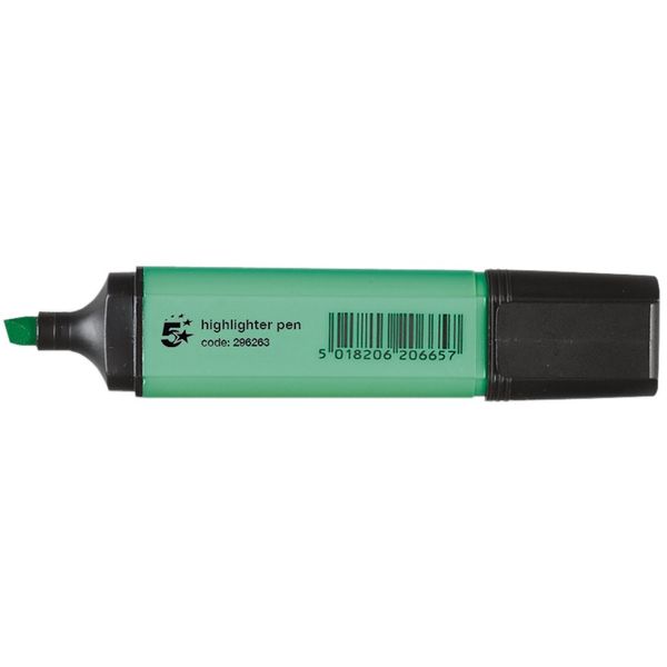 5 Star Office Highlighter Chisel Tip 1-5mm Line Green [Pack 12]