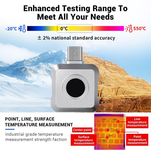 BH-IR160M Thermal Camera, Thermal Imager for Android Smartphones, Thermal Imaging Camera with 160 x 120 IR Resolution, 25Hz Refresh Rate, -4℉~1022℉ Temp Range（BH-IR160M）