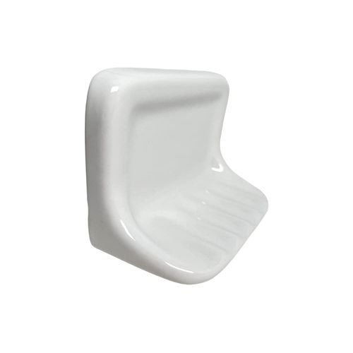 Tenedos White Glazed Ceramic Bathroom Accessory Kit (Soap Dish Holder) - Not for Flat Surface Installation