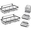 5-Pack Adhesive Shower Caddy, Wall Mounted Bathroom Shower Shelves with Soap
