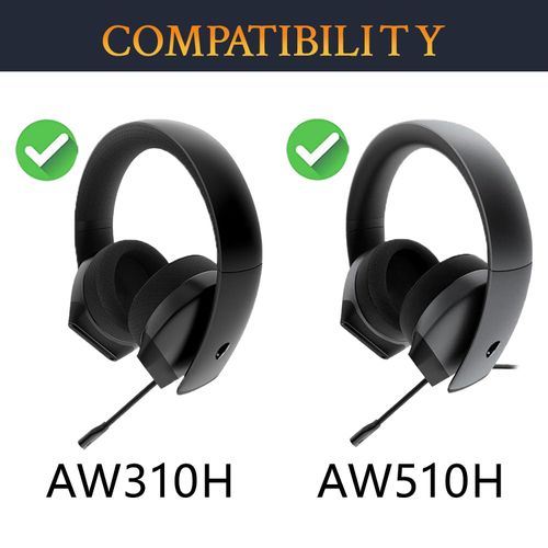 SOULWIT Cooling Gel Earpads Replacement for Alienware AW310H/AW510H 7.1 PC Gaming Headset, Ear Pads Cushions with Noise Isolation Foam - Black