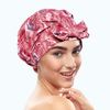 Bodylife Shower Cap Reusable Bath Cap Waterproof Mold Proof With Bow Flamingo Sunset