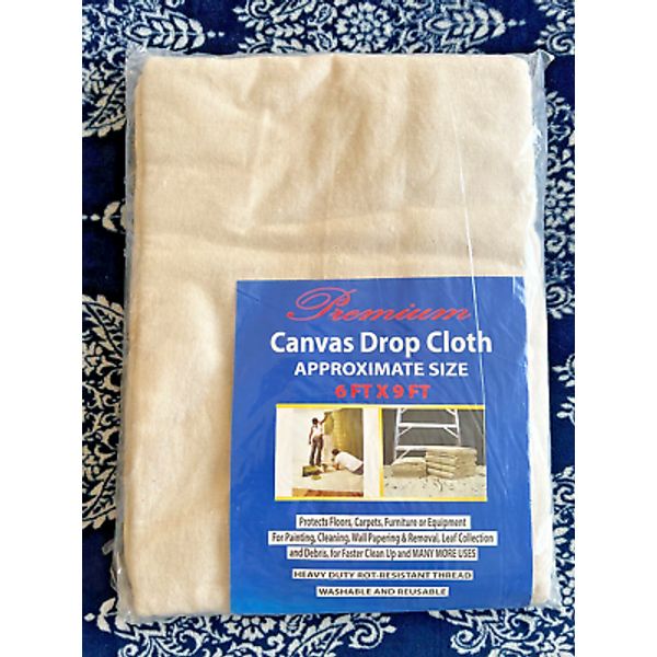 NEW Professional Canvas Tarp Drop Cloth For Painters 6 x 9 Washable Reusable