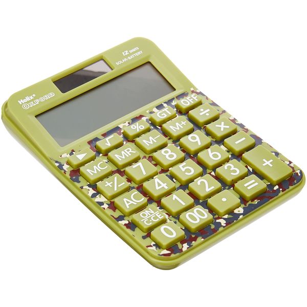 Helix Oxford Camo Basic Calculator - Green