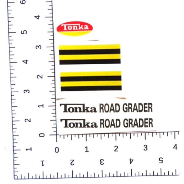 Tonka Road grader with oval W/TRACKING water slide decal