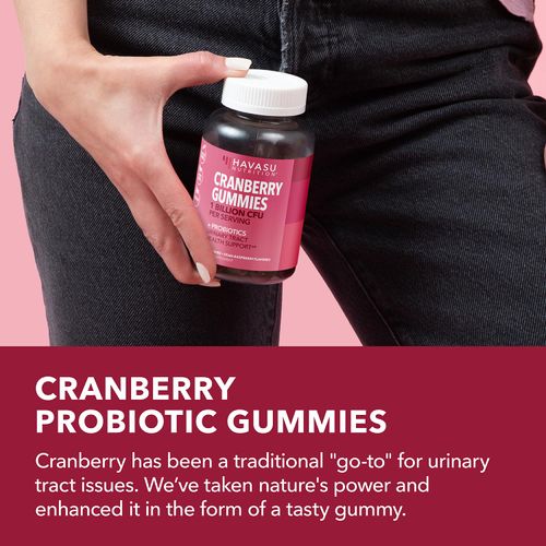 Probiotic Cranberry Gummies For Women - UTI Gummies Vaginal Probiotics with 1 Billion CFU - GLP1 Nutritional Support - Cranberry Gummies Urinary Tract Health and pH Balance - Cran-Raspberry Flavor