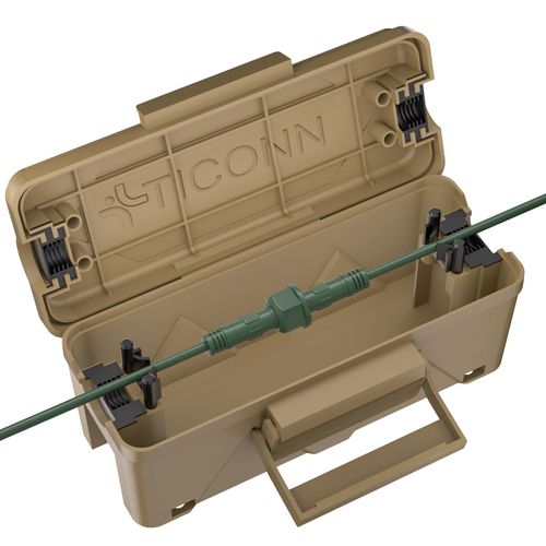 TICONN Outdoor Electrical Box, IP54 Splash-Proof Outdoor Extension Cord Cover, Protects Power Strip, Plug, Socket, Timer, Holiday Lights (Brown, Small)