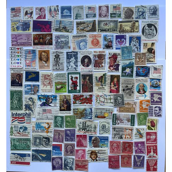 USA Postage Stamps Collection - 100 Different (Stamps for Collector)