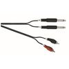 Soundlab 2x Phono Plug - 2x 6.35mm Mono Jack Plug Lead, 5m