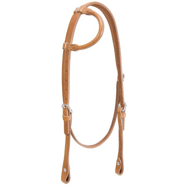 Weaver Leather Horizons Rolled Sliding Ear Headstall , Golden Brown