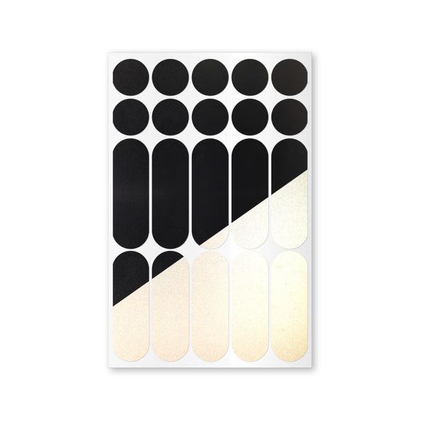 Reflective Sticker Set, Circles and Rounded Stripes, Reflective Sticker for Bicycle, Helmets, Prams (Black)