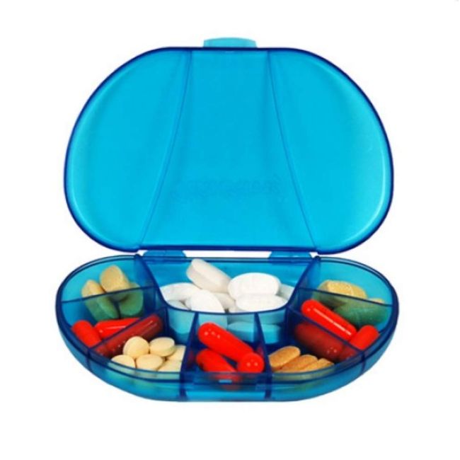 Multi-Day Vitacarry 8 Compartment Pill Box Holds up to 60 Pills Actual Size: 4.5öw X 3.0öd X .93öh (Blue)