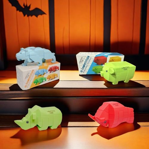 Lynette's Toys 3D Puzzle Blocks -IQ Toys Montessori Toy for Creative Learning and Problem Solving Skills, Kids and Ages 6+，Birthday Gift Choice, Travel Toy(Rhino)