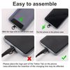 2pcs Phone Tether Patch, Universal Metal Phone Tether Tab with Spring Ring Lanyard Replacement without Adhesive for Cell Phone, Black