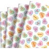 8 Sheets Valentine's Day Wrapping Paper - Colorful Hearts Folded Flat