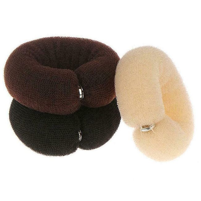 Donut-Brotbackmaschine, 3-teiliges Set, braune Ringform, Donut-Haarspange, Nylon, Damen, lange Gürtelschnalle