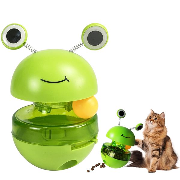 Cat Toy Ball Track, Cat Ball Toy, Cat Treat Dispenser Toy with Interactive Cat Toys for Indoor Cats Toy Slow Feeder Treat Ball Cat Puzzle Feeder Toy Tumble Cat Spill Ball Toy Training Ball Toy