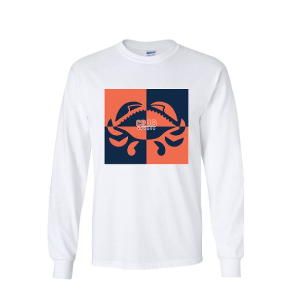 Crab Sports Color Block (White) / Long Sleeve Shirt - Large / White