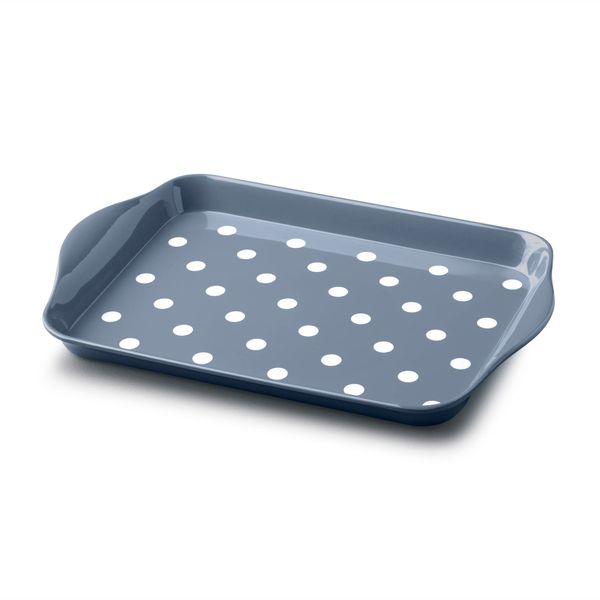 Zeal Melamine Mini Dotty Design Serving Tray (18x14cm) - Provence Blue