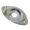 Electric guitar input jack socket plate in chrome oval recessed including screws