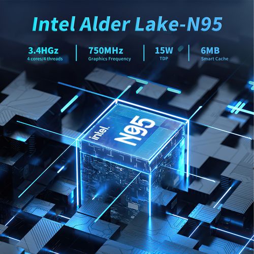 TUREWELL HSI Mini PC, Alder Lake N95 - Quad-Core 3.4GHz, 8GB DDR5 256GB SSD Mini Desktop Computer, WiFi 5/BT5.0/USB3.0/Gigabit Ethernet, Triple 4K Display Micro Computer for Home Office