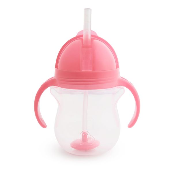 Munchkin Click Lock Trinkhalmbecher mit beschwertem Halm, Rosa, 207 ml