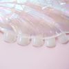 Bufenia 24Pcs Square False Nail Short White Gradient French (A)