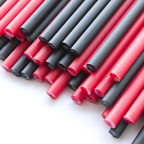 Devilishly Red Plastic Lollipop Sticks 150mm x 4.5mm (Red & Black)