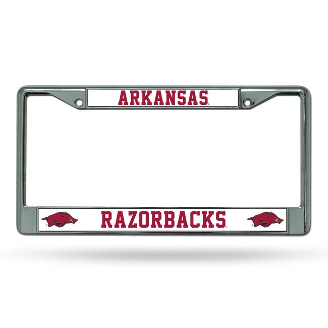 Rico Industries NCAA Arkansas Razorbacks Standard Chrome License Plate Frame , 6 x 12.25-inches