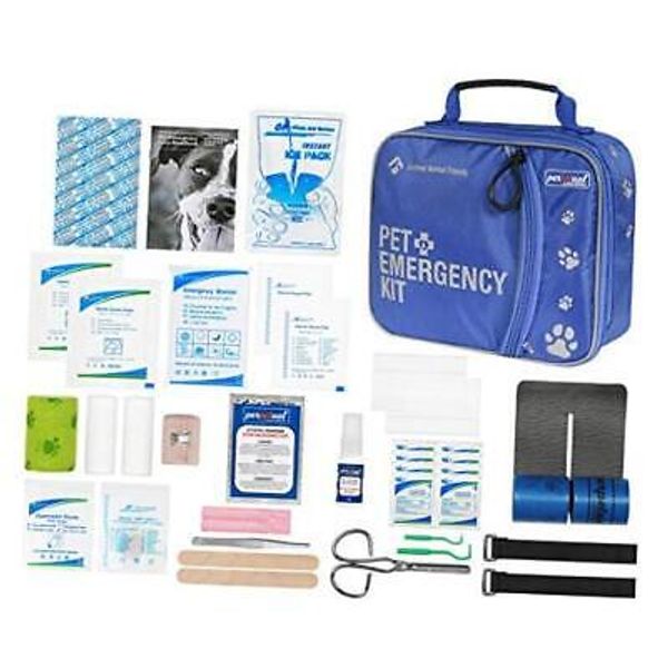 Perpetual Pet First Aid Kit with Vet Wrap, Styptic Powder, Bitter Spray &