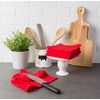 DII Solid Windowpane Dishcloth Set, Cotton, Red, 12x12