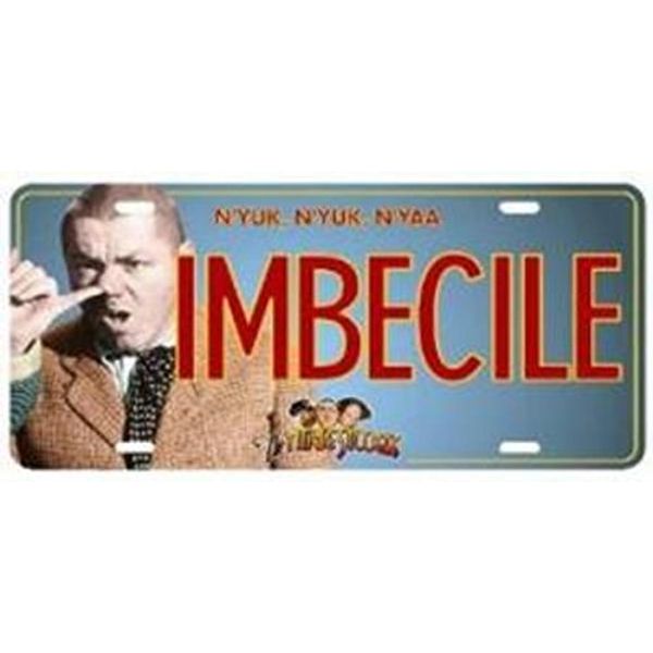 Three Stooges License Plate Imbecile