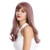 WIG ME UP - D048-612 Lady Quality Wig long straight slighly curled curved tips bangs fringe dark pink