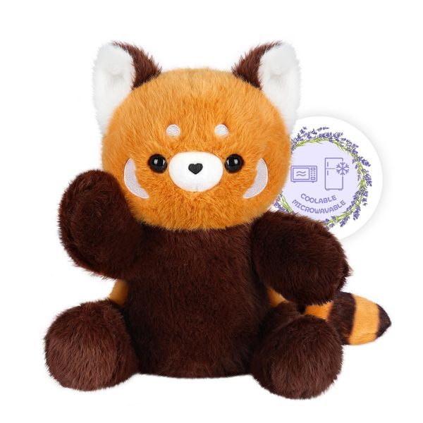 SuzziPals Heatable & Coolable Red Panda Stuffed Animals, Microwave Heating Pads Animal for Cramps & Pain, Red Panda Plushies for Companion, Cute Plushies red panda Lavender Stuffed Animal, Panda gifts