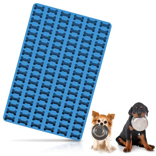 Dog Bone Candy Molds Silicone - Dog Treat Silicone Mold Blue Melting Chocolate Molds Ice Cube Mini Candy Gummy Molds Silicone Freezer Molds - 108 Small Dog Treat Molds Silicone Baking Molds Soap Mold