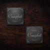 Personalised Mr & Mrs Square Slate Coasters with Decorative Border design - Engraved with your custom text