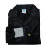 Static Care ESD Jacket,Medium Weight 90% Polyester, 10% Carbon Fabric with Lapel Collar and Knit Cuff, Black, Medium