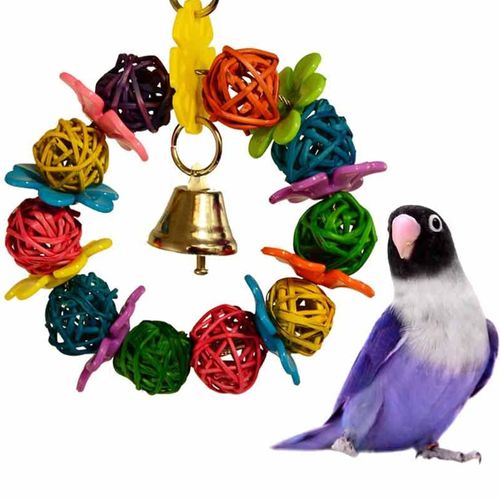 Super Bird Creations SB759 Daisy Ring Bird Toy - for Small Bird Sizes 6" x 4" - Parrotlets, Parakeets, Cockatiels, and Lovebirds - Colorful and Interactive Bird Toy - Enrichment & Boredom Relief Toy